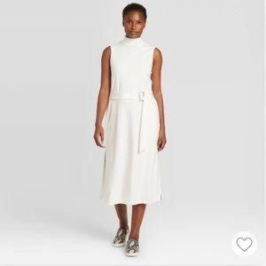 Prologue Off White Women Mock Neck Midi Dress MED
